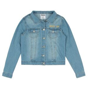 NWOT Official Shania Twain Beaded Fringe Denim Jacket